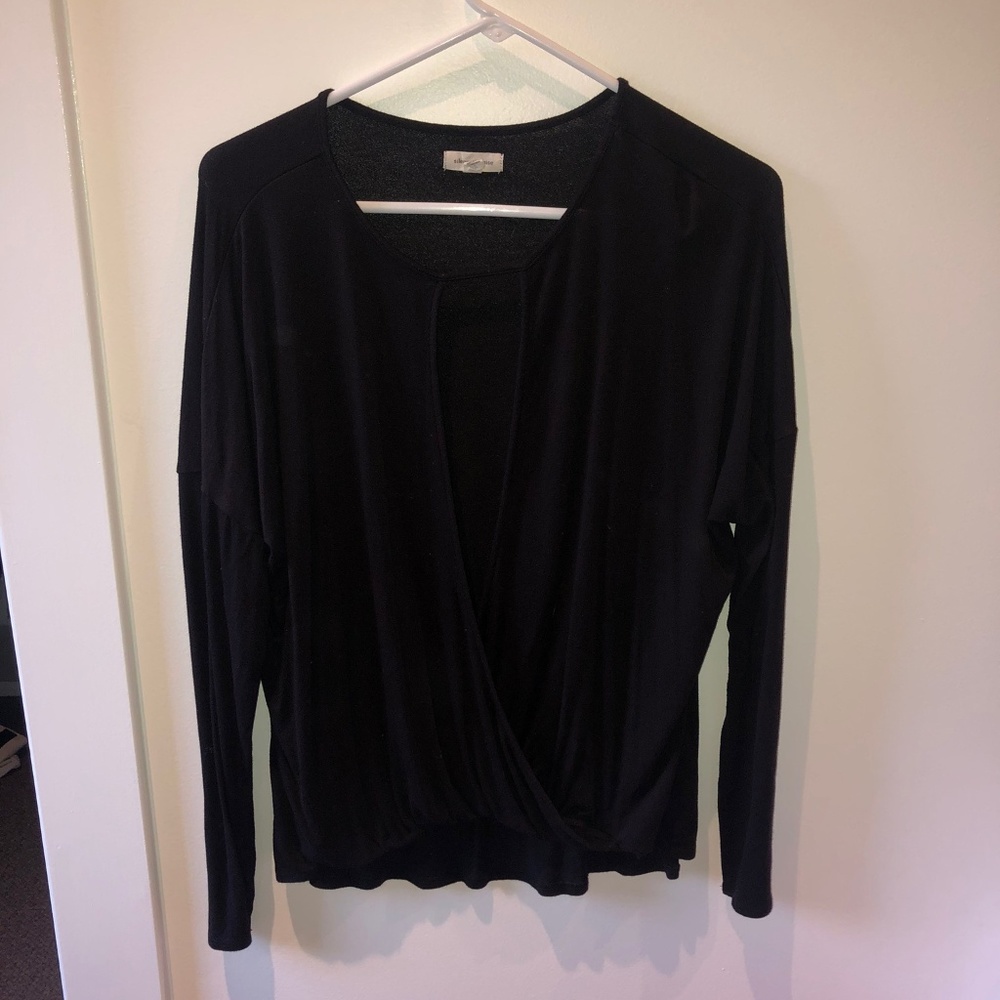 Front cut-out black blouse